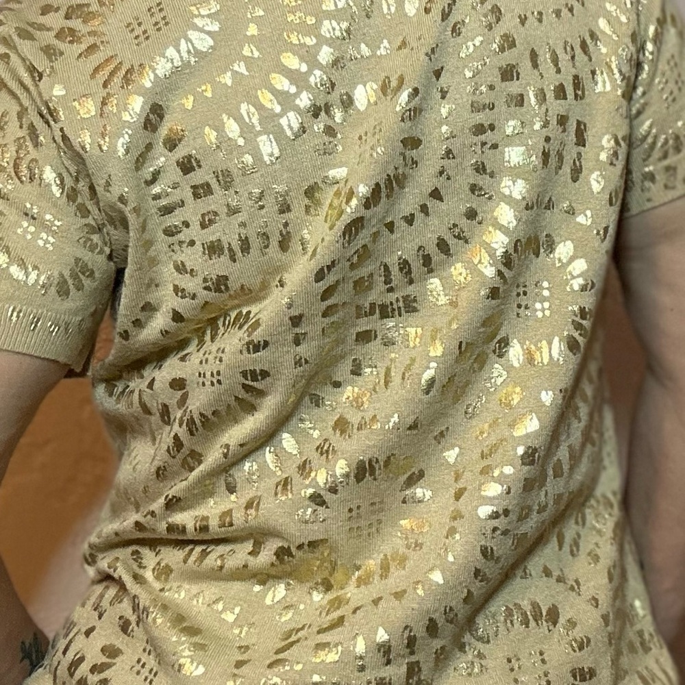 Chico's Gold and Tan Patterned Cardigan - Picture 11 of 11